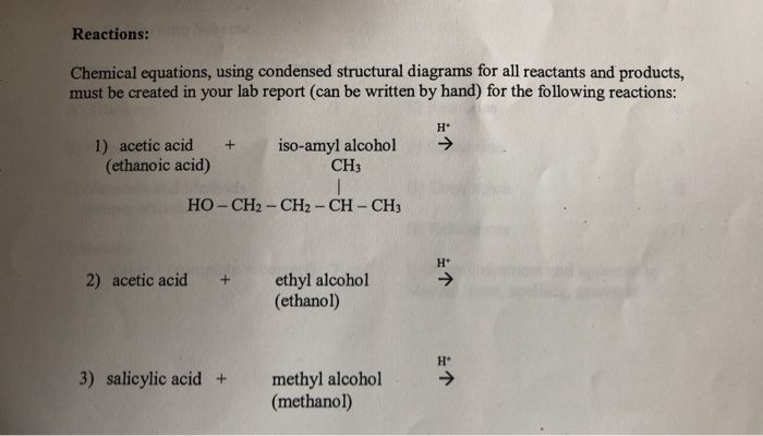 methanol and salicylic acid condensed structural formulas