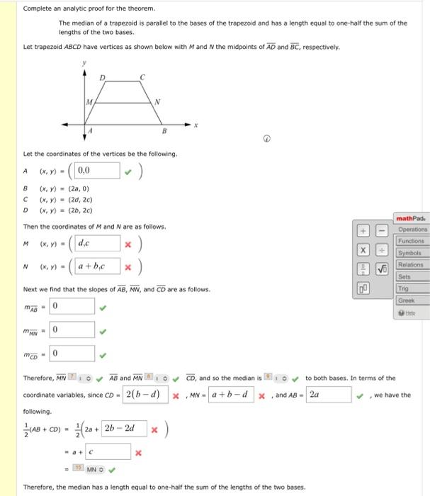 Solved Complete an analytic proof for the theorem. The