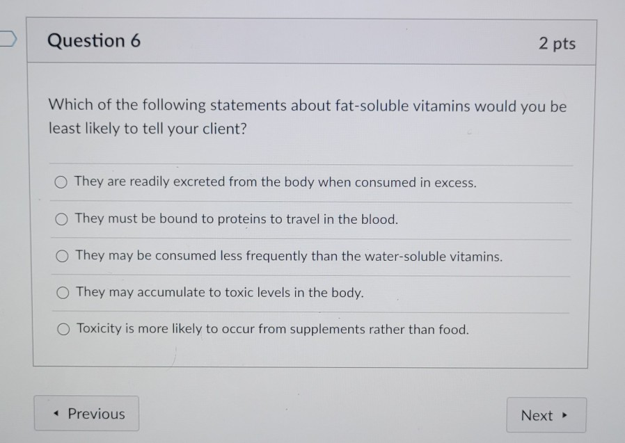 Solved Question 6 2 pts Which of the following statements Chegg