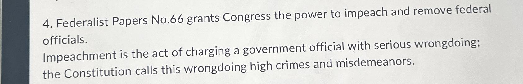 Impeachment discount federalist papers