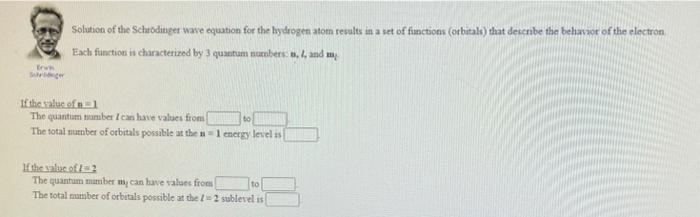 Solved Solution of the Schrodinger wave equation for the | Chegg.com