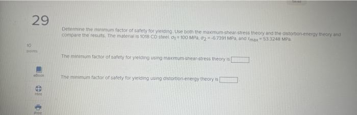 Solved Determine the minimum factor of safety for ylehdig. | Chegg.com