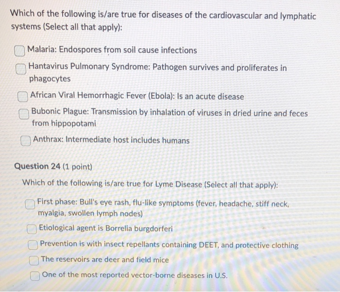 Solved Question 21 (1 point) Which of the following is/are | Chegg.com