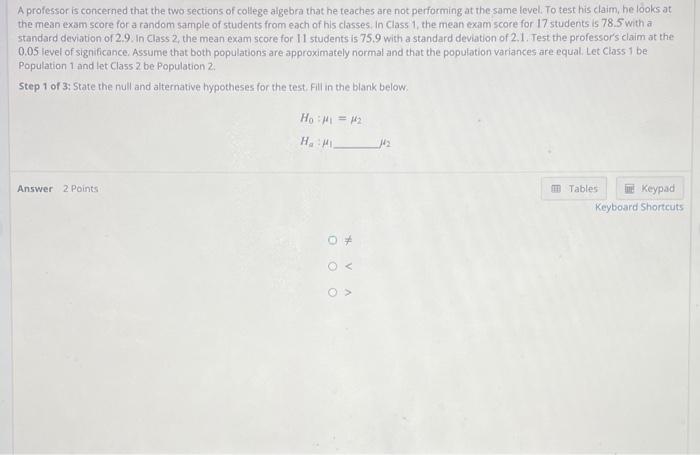 Solved A professor is concerned that the two sections of | Chegg.com