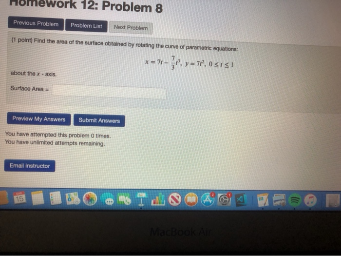 Solved Homework 12: Problem 8 Previous Problem Problem List | Chegg.com