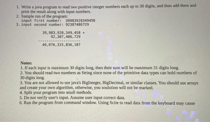 Solved 1. Write a java program to read two positive integer | Chegg.com