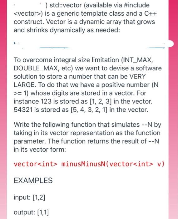 Solved ) std::vector (available via #include ) is a generic | Chegg.com