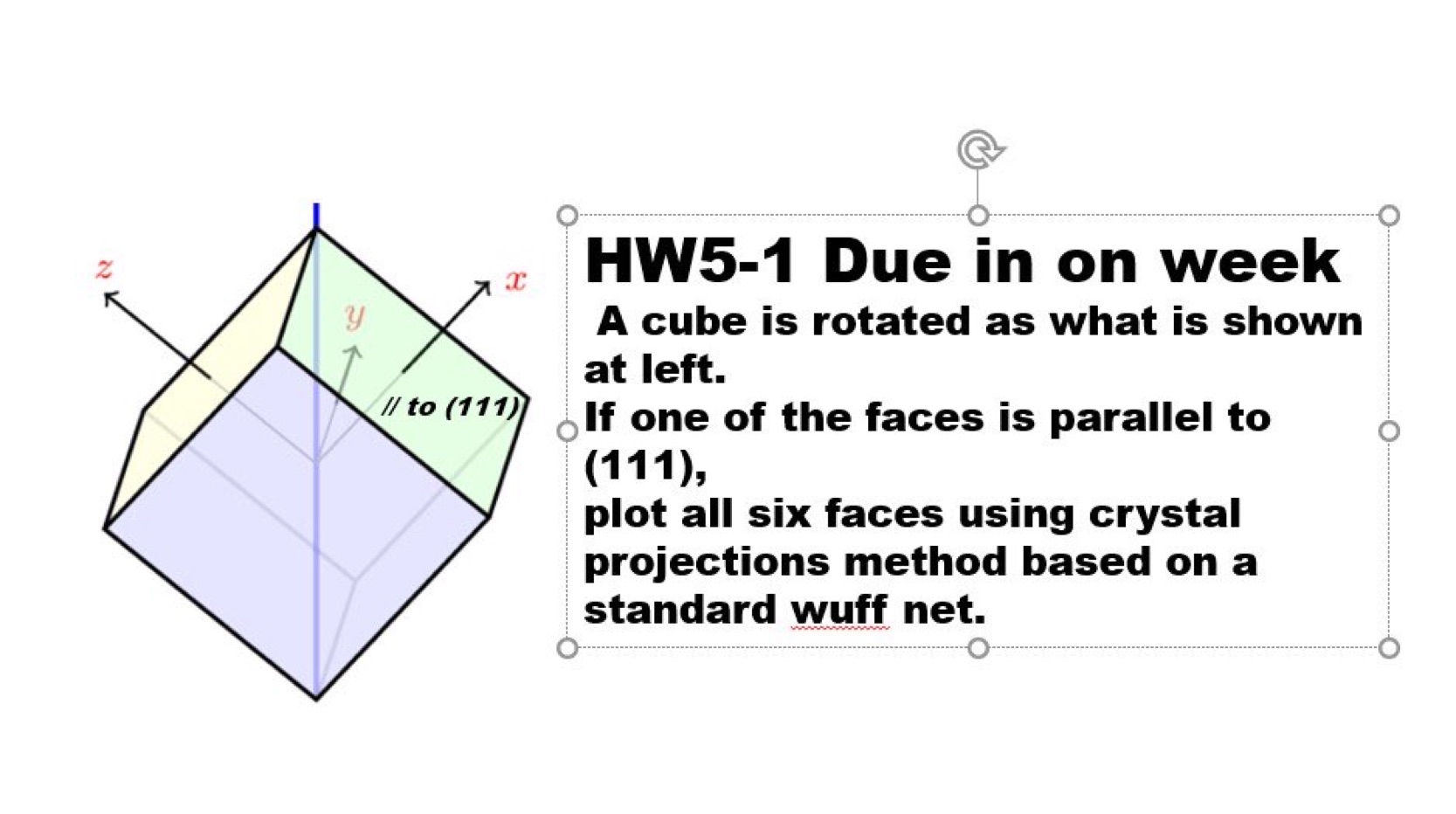 Solved HW5-1 ﻿Due in on weekA cube is rotated as what is | Chegg.com