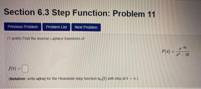 Solved Section 6.3 Step Function: Problem 10 Previous | Chegg.com