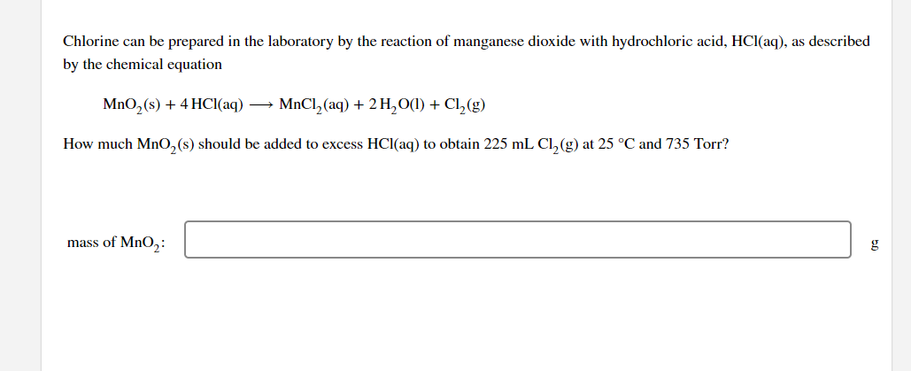 Solved Chlorine can be prepared in the laboratory by the | Chegg.com