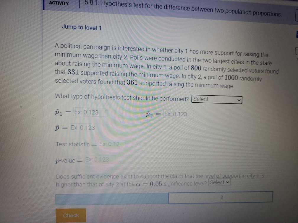 Solved ACTIVITY 5.8.1: Hypothesis test for the difference | Chegg.com