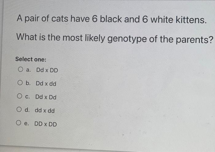 Solved In a mendelian F1 × F1 cross, what are the genotypes? | Chegg.com