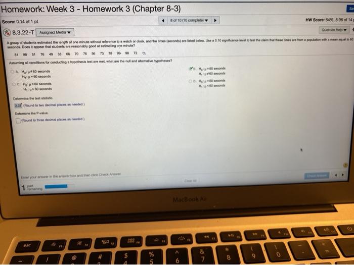 Solved Homework: Week 3 - Homework 3 (Chapter 8-3) San | Chegg.com