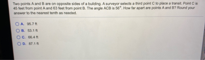 Solved Two points A and B are on opposite sides of a | Chegg.com