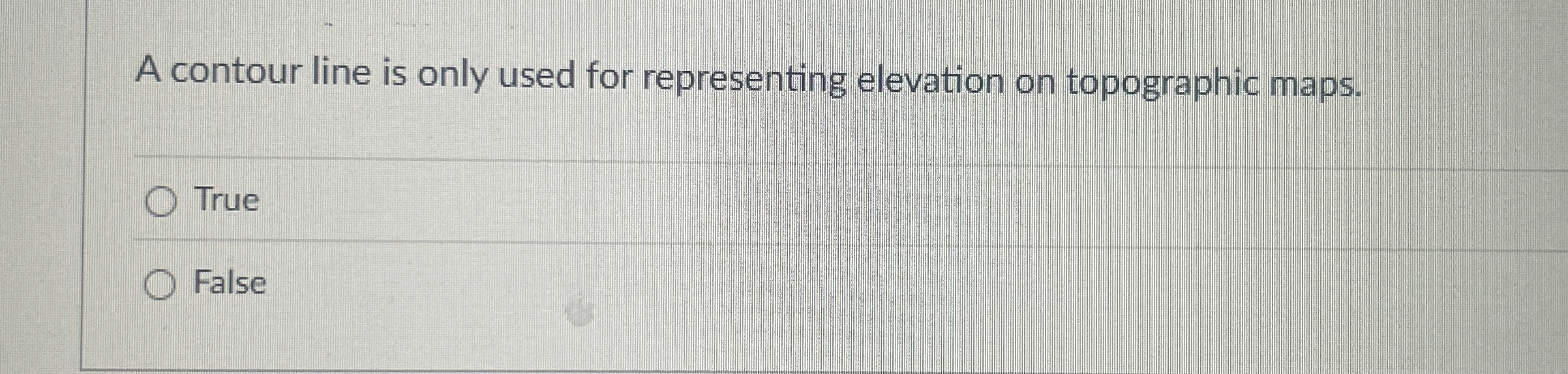 Solved A contour line is only used for representing