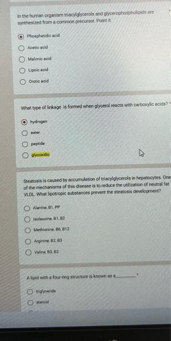 Solved lipids struxture and functionanswer the questions - a | Chegg.com