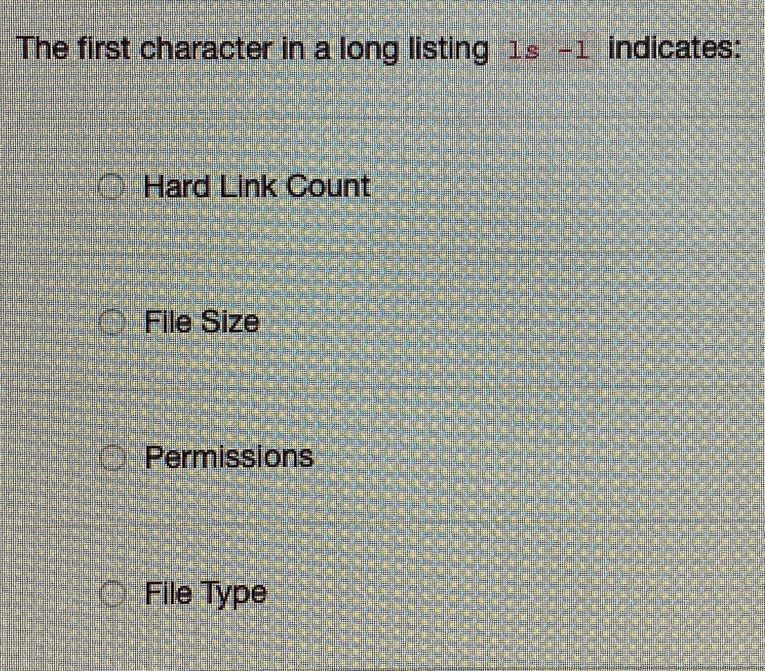 Solved The First Character In A Long Listing 1s l Chegg