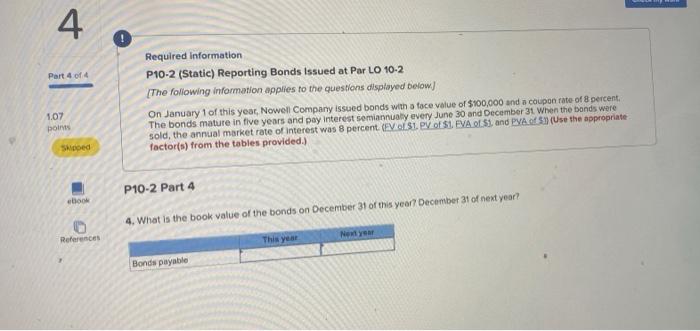 Solved 2 Part 2 of 4 Required information P10-2 (Static) | Chegg.com
