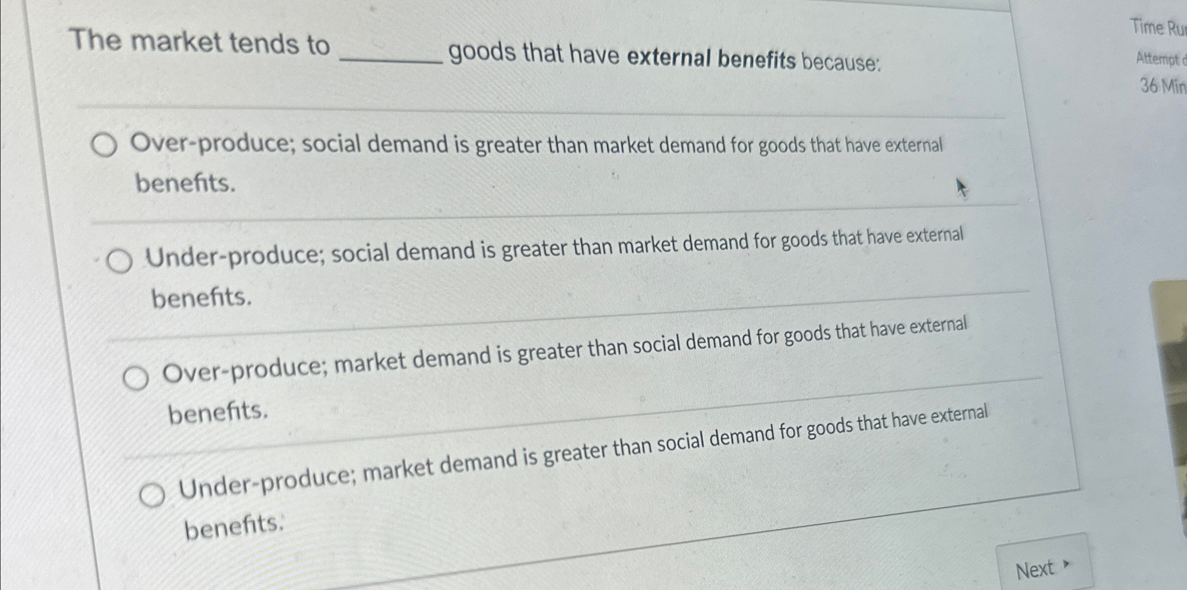 Solved The market tends to ﻿goods that have external | Chegg.com