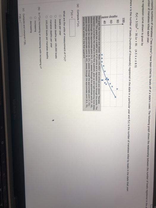Solved creasing numbers of manatees ("sea sirens") have been | Chegg.com