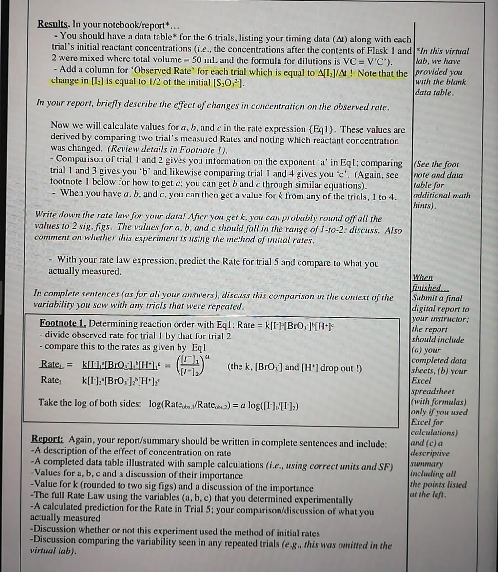 Solved c. Calculate the rate constant Using the numerical | Chegg.com