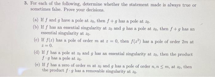 Solved 3 For Each Of The Following Determine Whether The