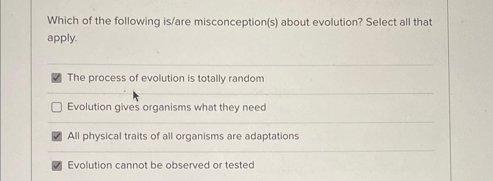 Solved Which of the following is/are misconception(s) ﻿about | Chegg.com