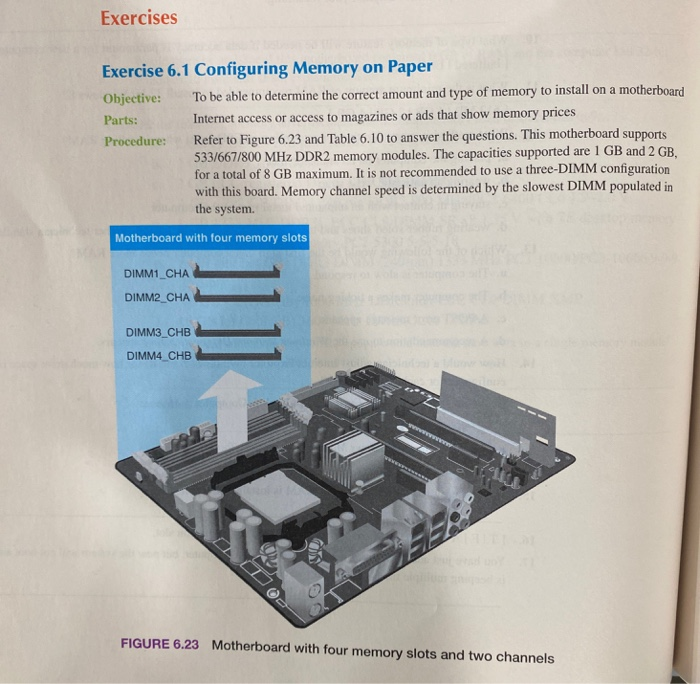 Solved Exercises Exercise 6.1 Configuring Memory on Paper | Chegg.com