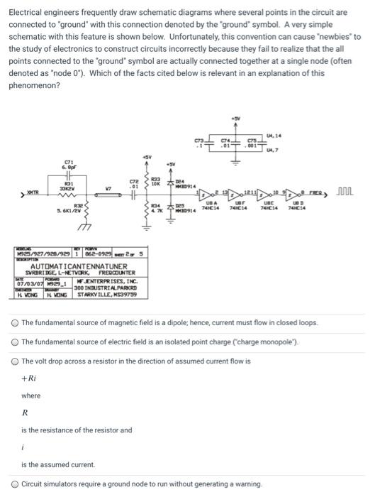 Solved Electrical engineers frequently draw schematic | Chegg.com