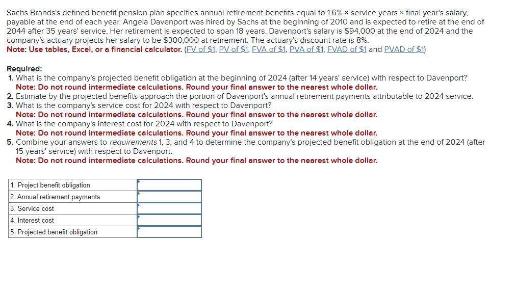 Sachs Brands's defined benefit pension plan specifies