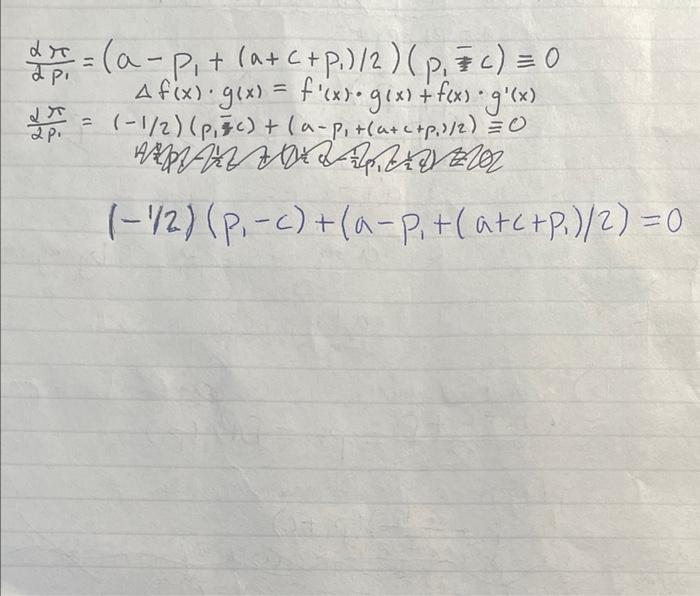 αp1απ=(a−p1+(a+c+p1)/2)(p1c)≡0 | Chegg.com
