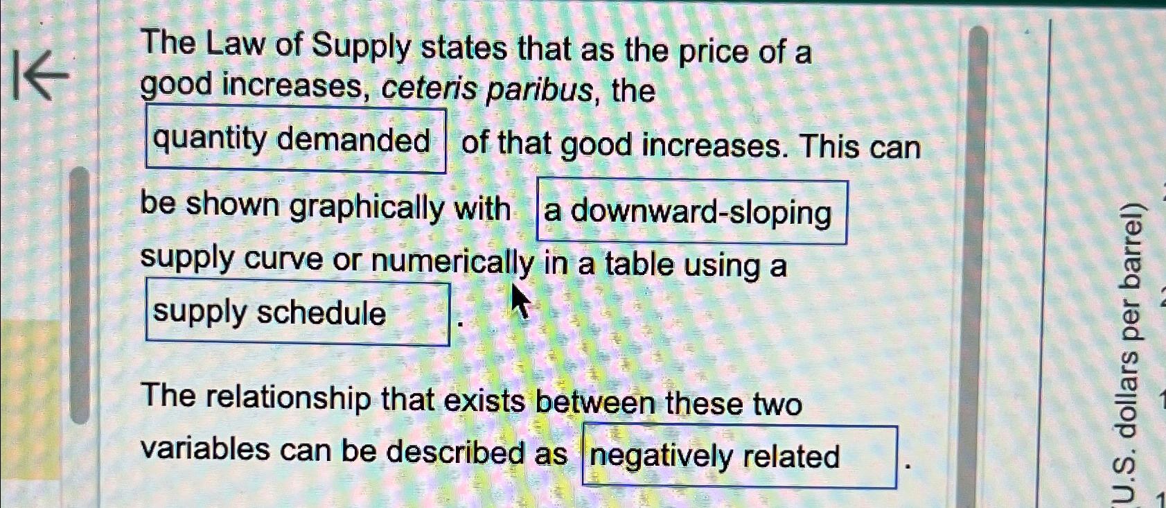 Solved The Law of Supply states that as the price of a good | Chegg.com