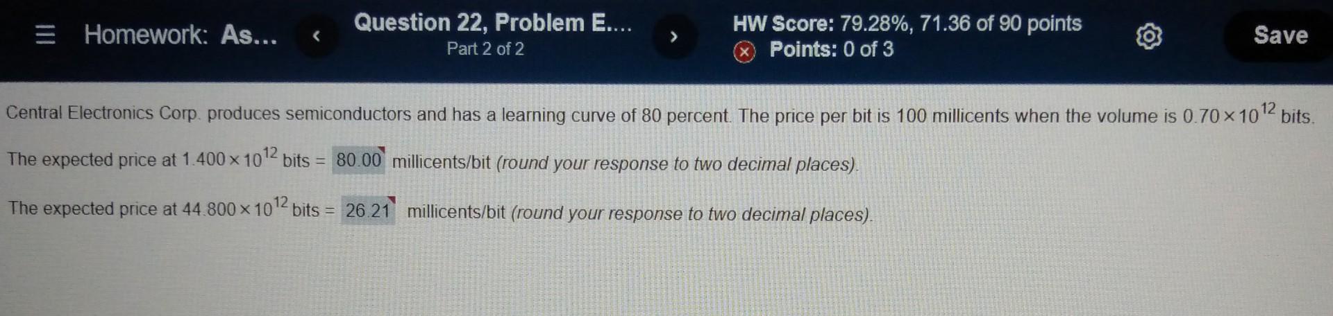 Solved = Homework: As... Question 22, Problem E.... Part 2 | Chegg.com