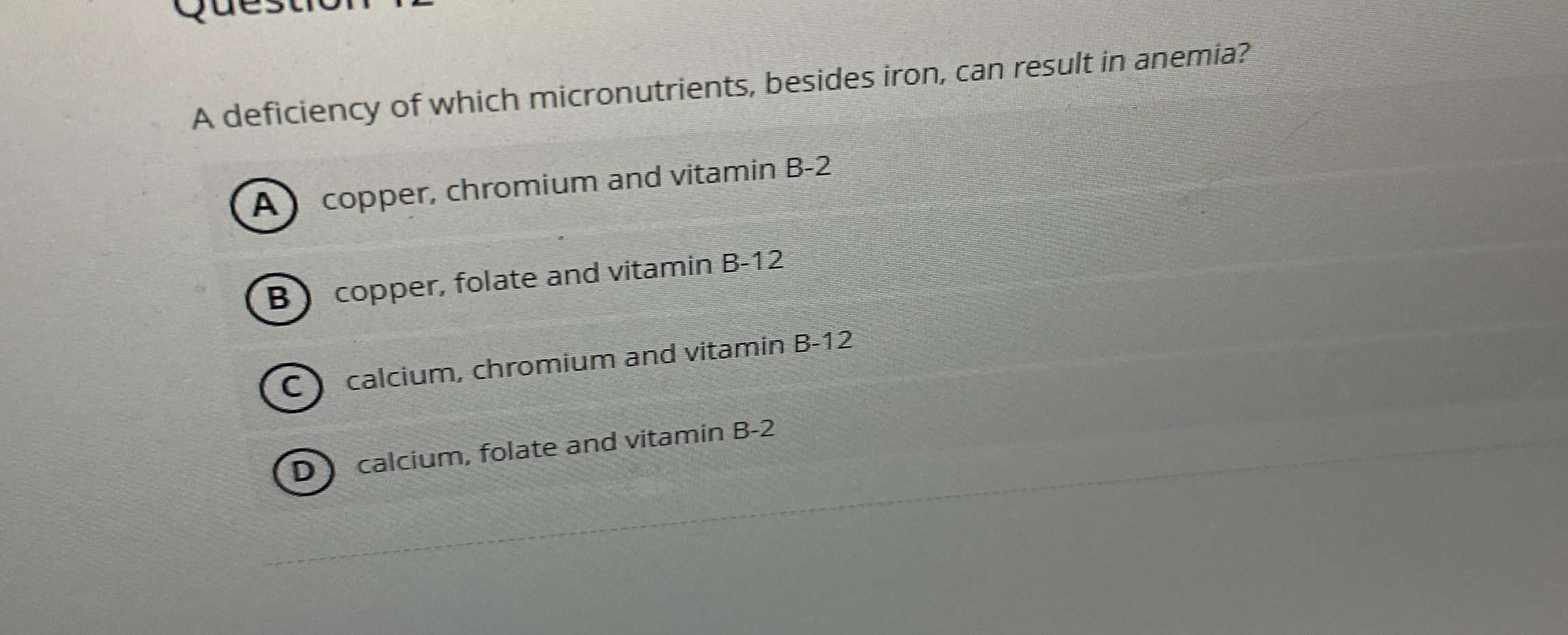 Solved A deficiency of which micronutrients, besides iron,