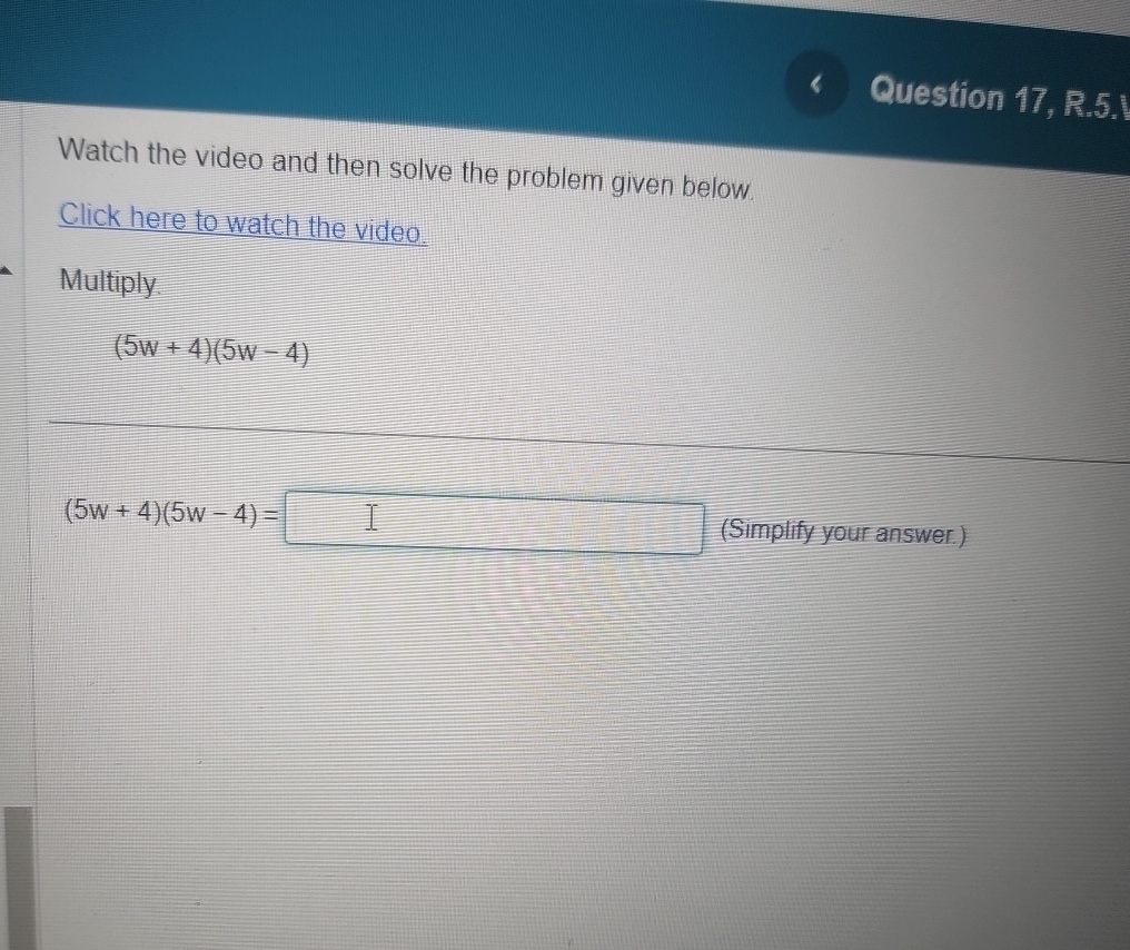 Solved Watch the video and then solve the problem given | Chegg.com