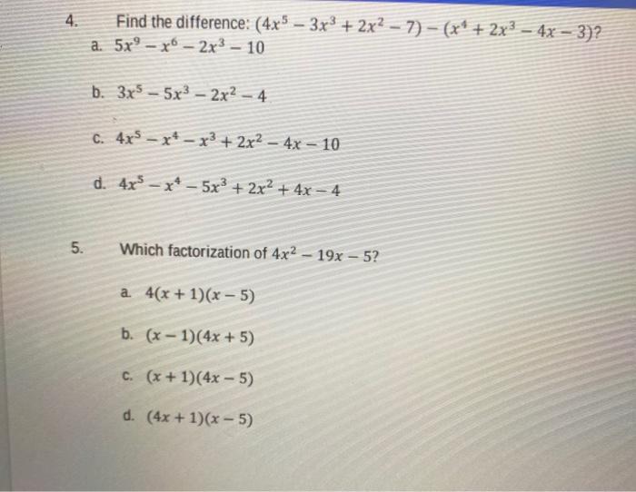 8x 3 2x 4 )= 2 x 5