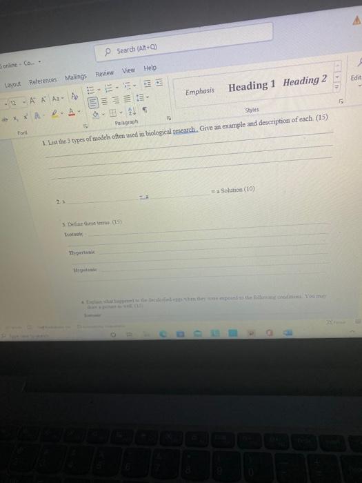 Solved 1) List the 3 types of models often used in