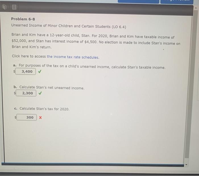 Solved Problem 68 Unearned of Minor Children and