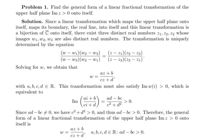 Solved I need help with this Question in a complex analysis. | Chegg.com