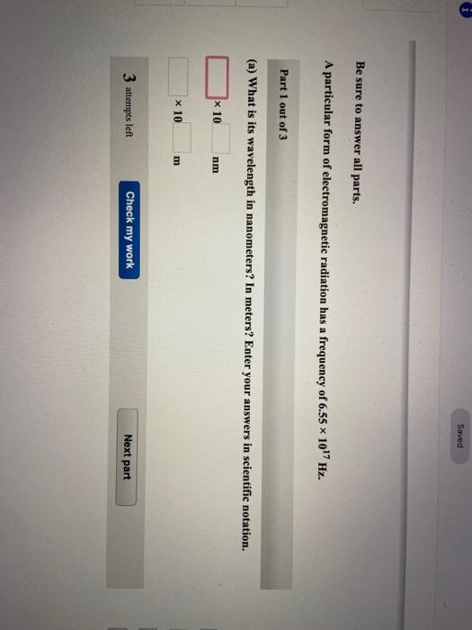 Solved 3 attempts left Check my work Be sure to answer all | Chegg.com