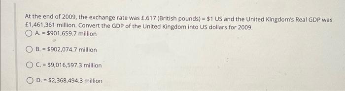 Solved At The End Of 09 The Exchange Rate Was 617 Chegg Com