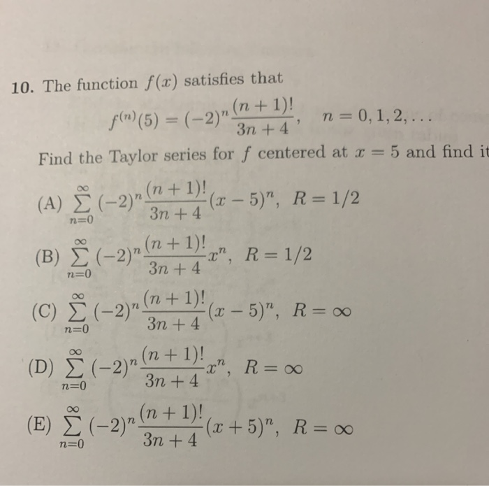 Solved 8 Consider The Following Series C 1 X 3 Chegg Com