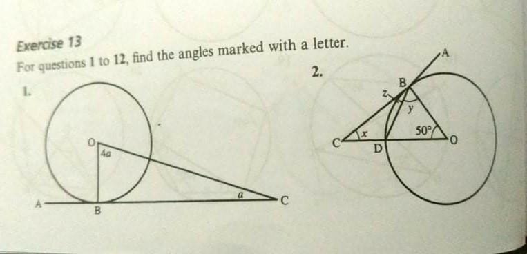 Solved Exercise 13 For questions 1 to 12, find the angles | Chegg.com