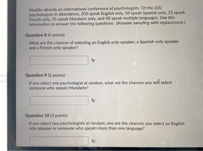 Solved Maddie Attends An International Conference Of Chegg Com
