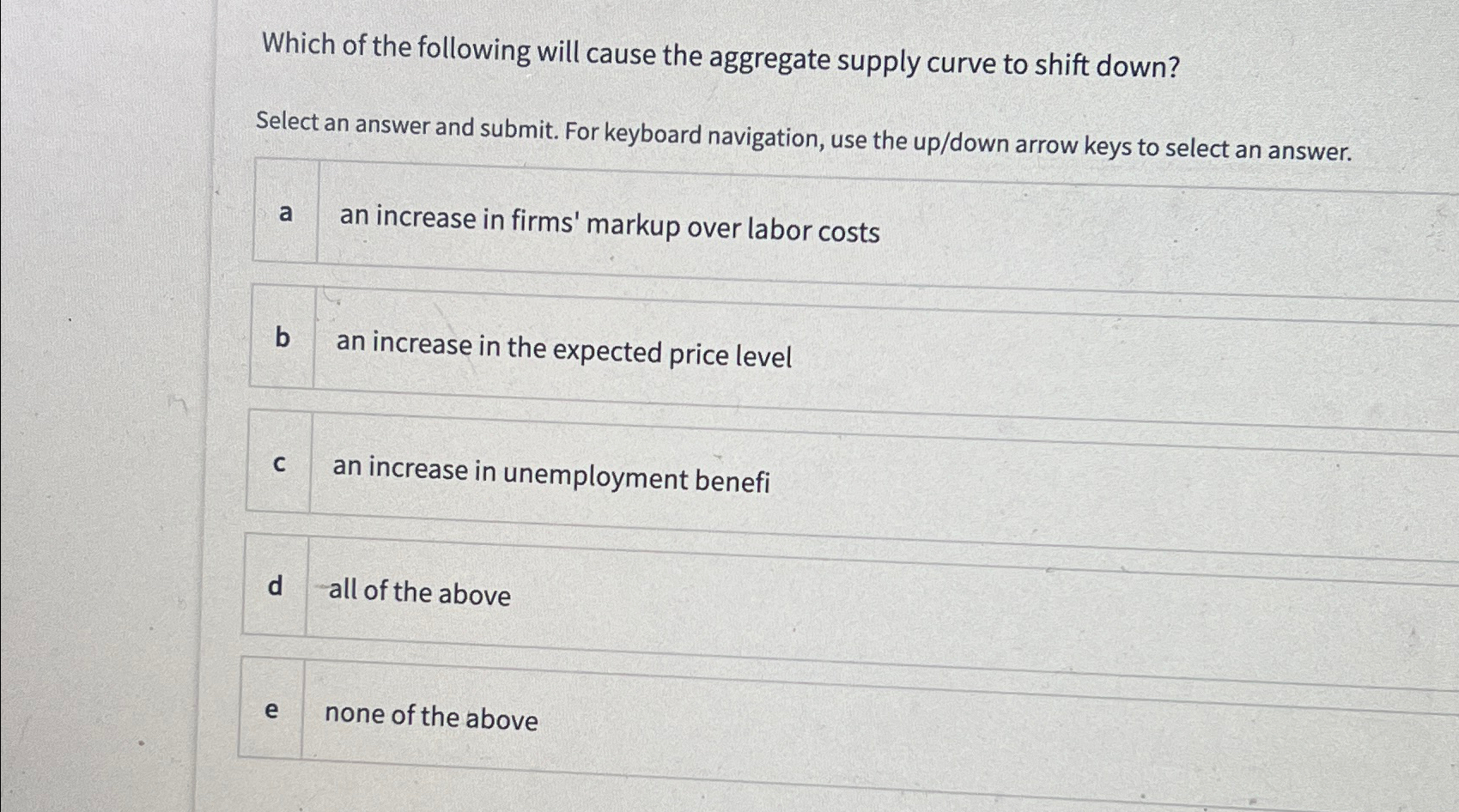 Solved Which of the following will cause the aggregate | Chegg.com