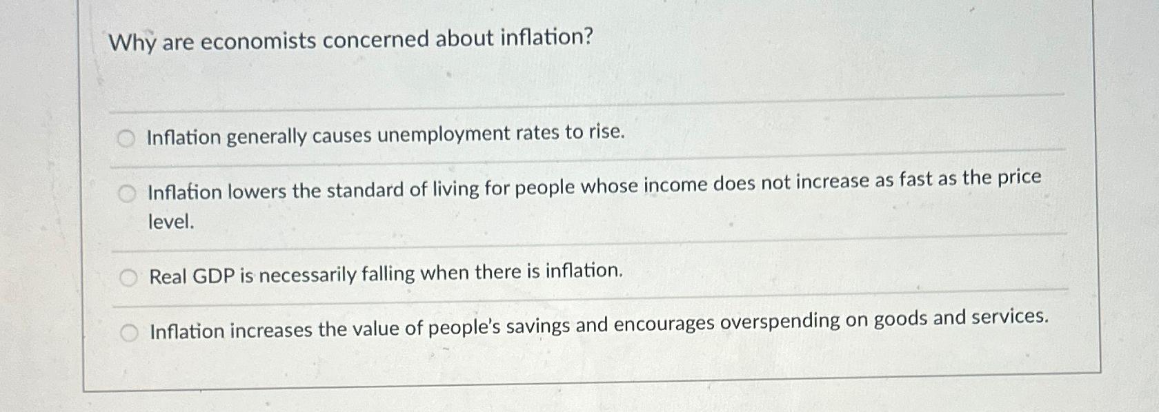 Solved Why are economists concerned about | Chegg.com