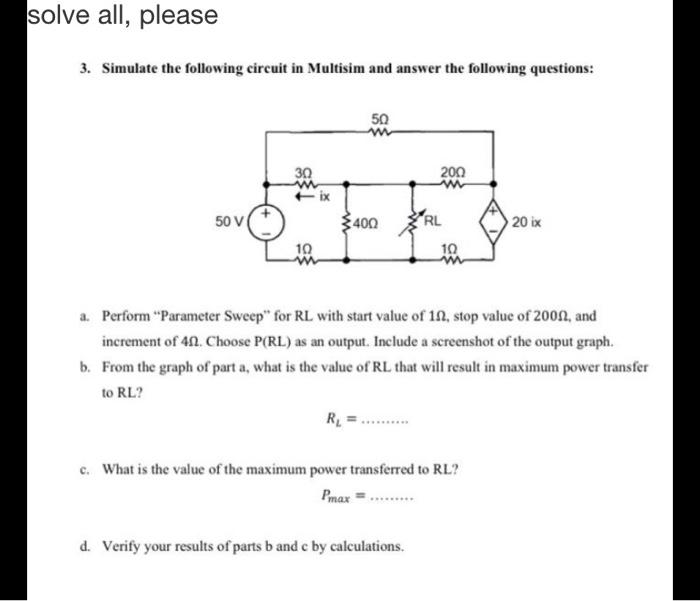 Solved solve all, please 3. Simulate the following circuit | Chegg.com