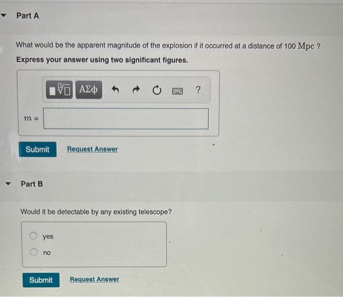 Solved What would be the apparent magnitude of the explosion | Chegg.com