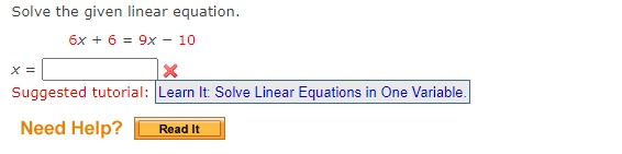 Solved Solve The Given Linear Equation X 6x 6 9x 10 X Chegg Solved Solve The Given Linear Equation X 6x 6 9x 10 X Chegg