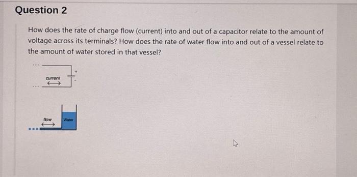 Solved How does the rate of charge flow (current) into and | Chegg.com